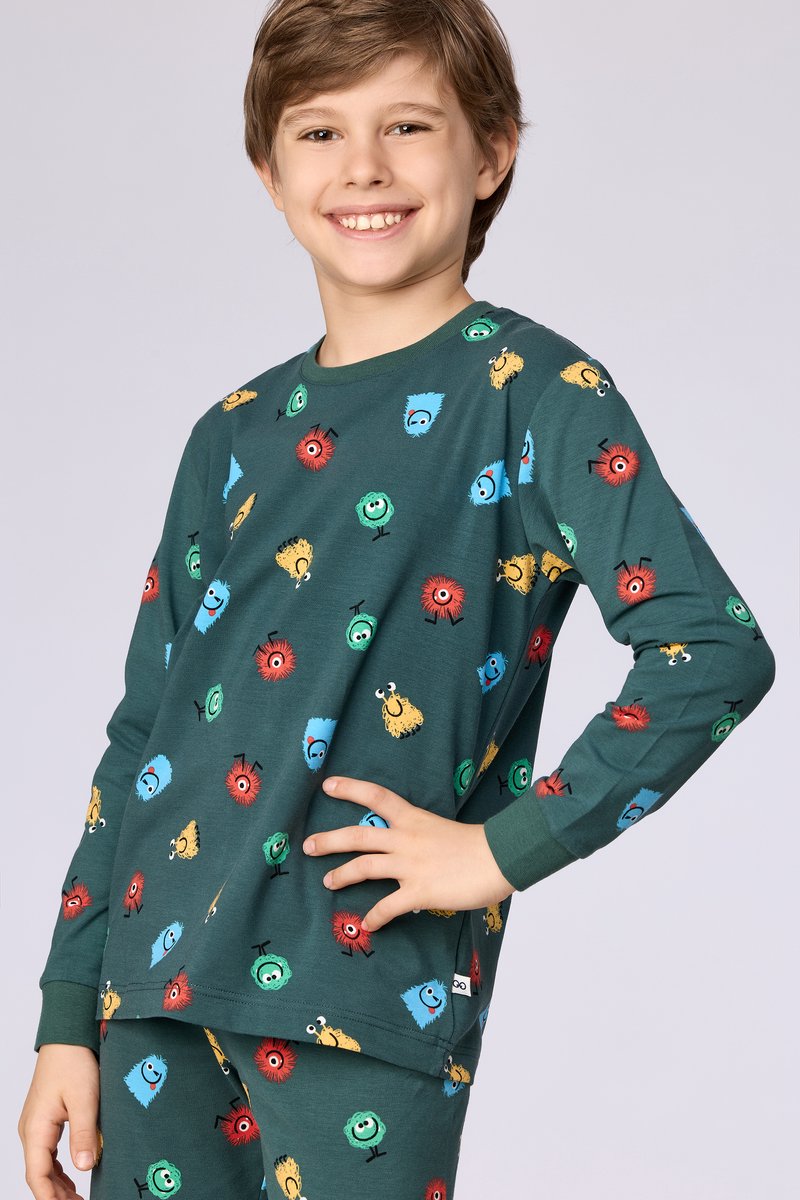 Woody pyjama jongens - groen - aliens - 262-10-PLC-Z/916 - maat 128