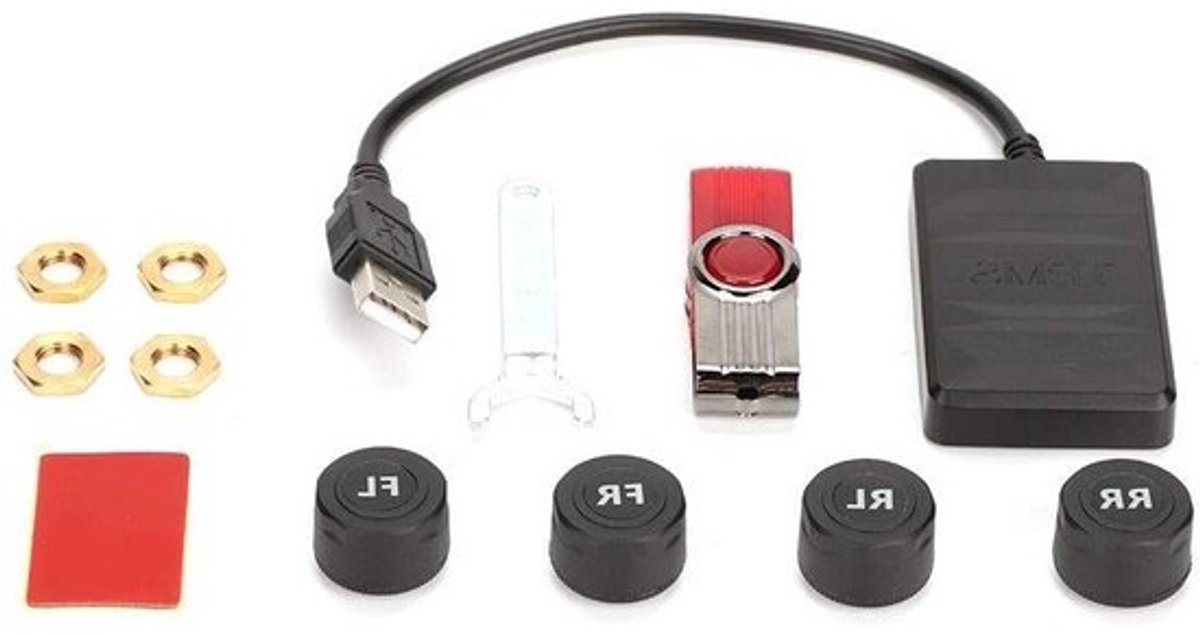 Bandenspanningscontrolesysteem Auto - TPMS Bewaking Alarm - Veilig Rijden - Externe Sensoren - Tot 8.0 Bar - Zwart