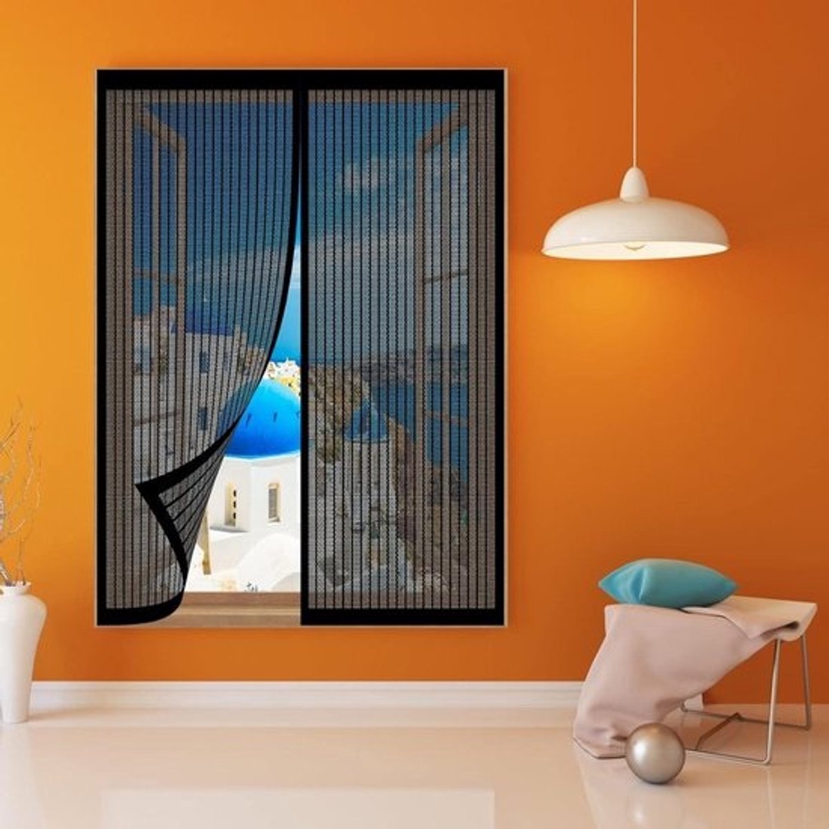 Magnetisch Vliegengordijn - Raamhor Klamboe - Insecten Buiten Houden - Automatische Sluiting - 105 x 150 cm - Zwart