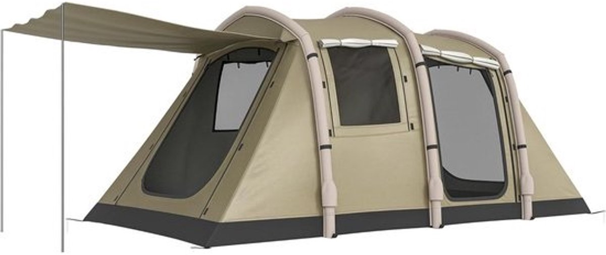 Opblaasbare Tent - Luchtbed Tent - Kamperen en Outdoor - Snel Op te Zetten - 5-6 Personen - Bruin