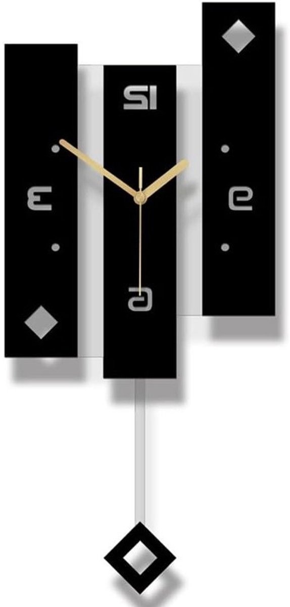 Grote Wandklok - Moderne Klok - Woondecoratie - Stil Zonder Tikkend Geluid - 244 mm - Wit