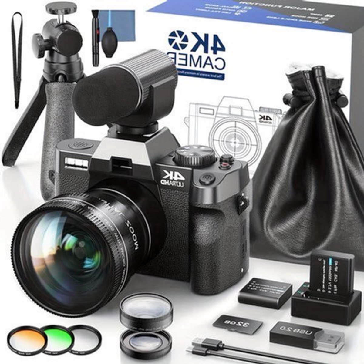 Vlogcamera – Digitale Camera – Compactcamera – Videocamera – Fotocamera – 48MP Resolutie – 4K Video & Wifi Connectivity