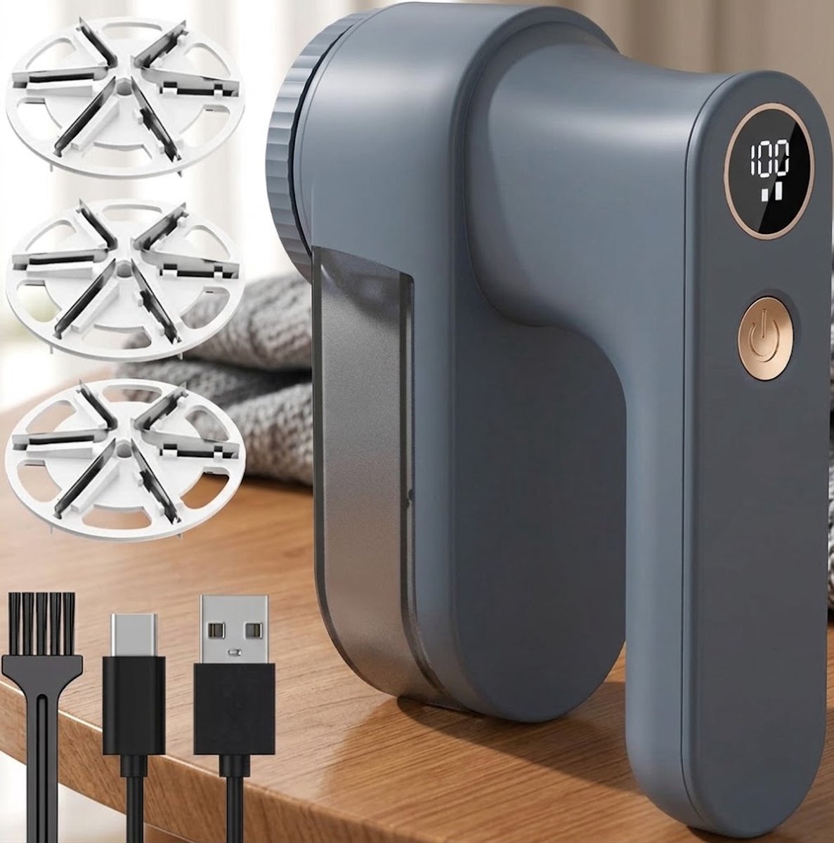 Elektrische Pluizenverwijderaar voor Kleding – Oplaadbare Lint Remover – 3 Snelheden – LED-display – USB-oplaadbaar – Draagbare Fabric Shaver voor Kleding & Textiel