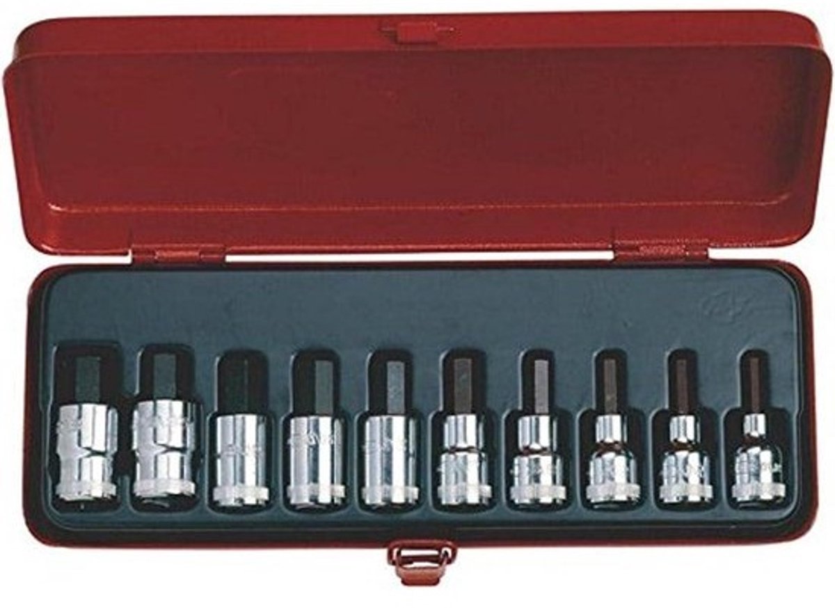 Dopsleutel Set - Gereedschap Set - Reparaties Uitvoeren - Vernikkeld En Verchroomd - 10 Delen - Zilver