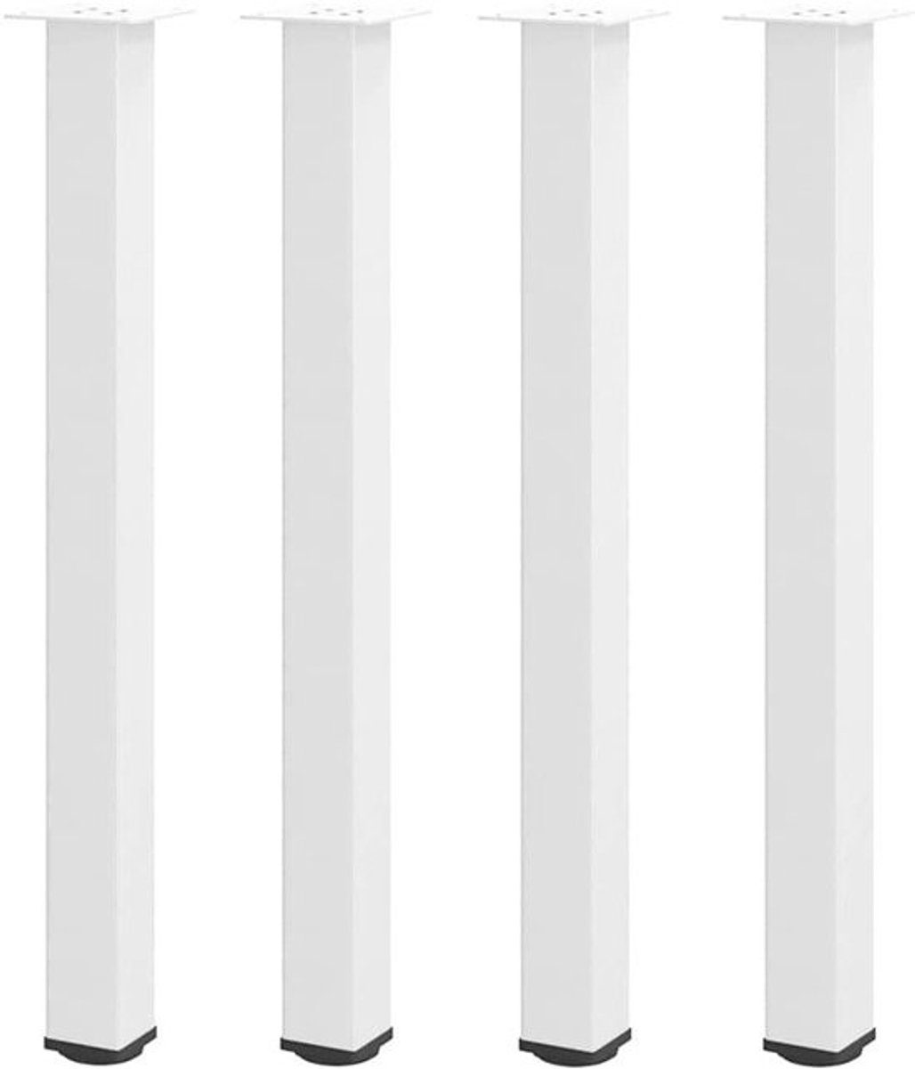 Bartafelpoten - Tafelonderstel Onderstel - Meubels Maken - Verstelbare Voetnivelleerders - 100-102 cm - Wit
