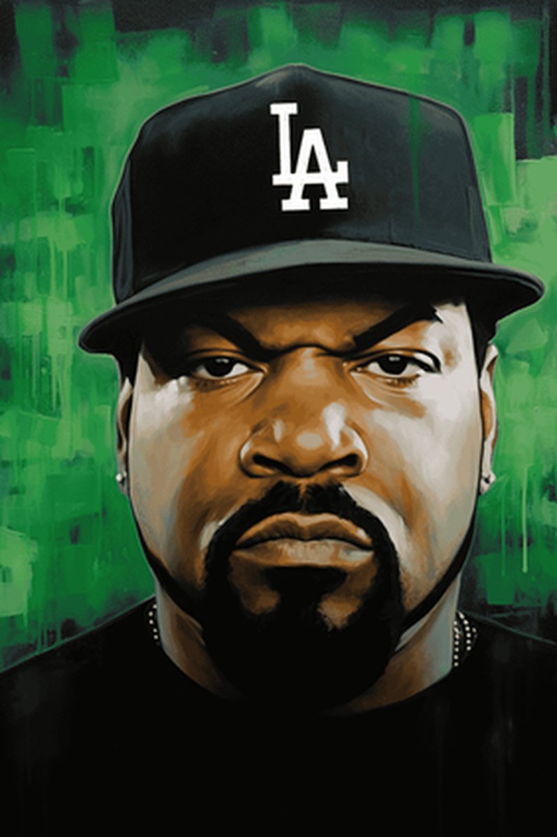 Muziek Poster - Ice Cube Rapper - Rap - NWA - Rap - Abstract - OShea Jackson - posters - formaat 70x100cm - L315