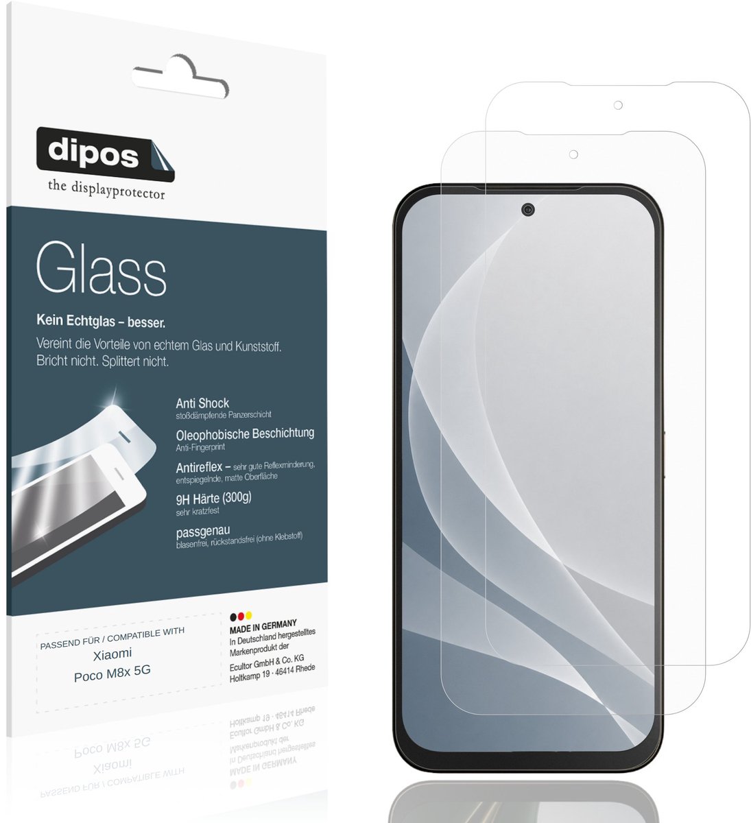dipos – 2x Matte Pantserfolie geschikt voor Xiaomi Poco M8x 5G | 9H Screenprotector