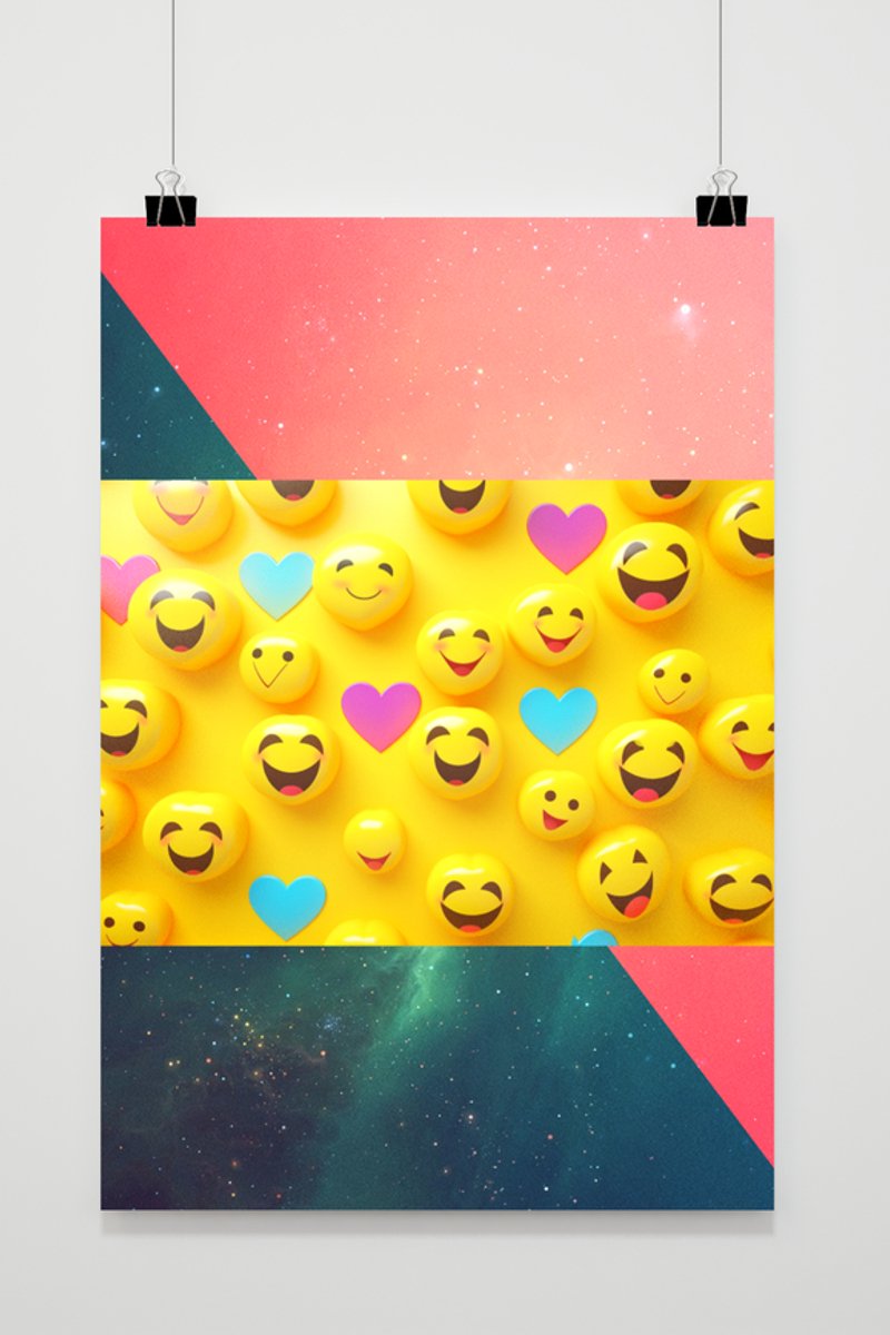 Smiley Poster - Kinder - Baby - Kinderkamer - Kleuter - Rainbow - Woondecoratie - posters - formaat 70x100cm - L629