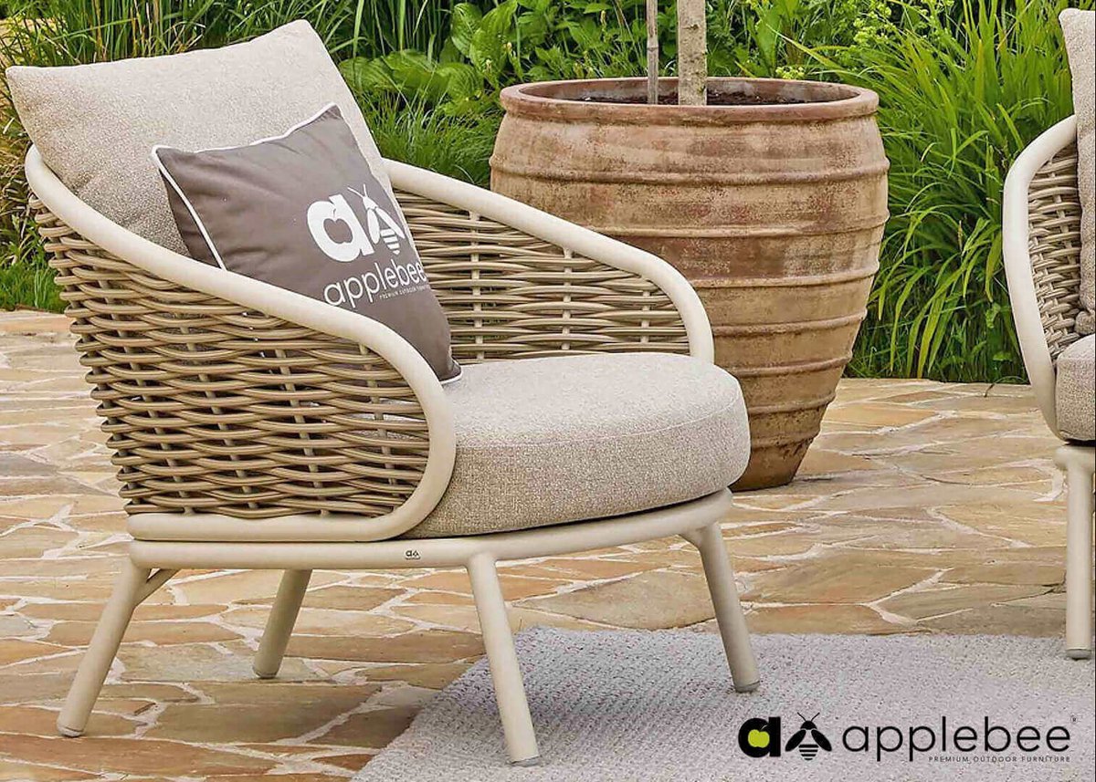 Apple Bee Pine Key Lounge Set 5-Piece incl. Tables - No. 6 - Oyster