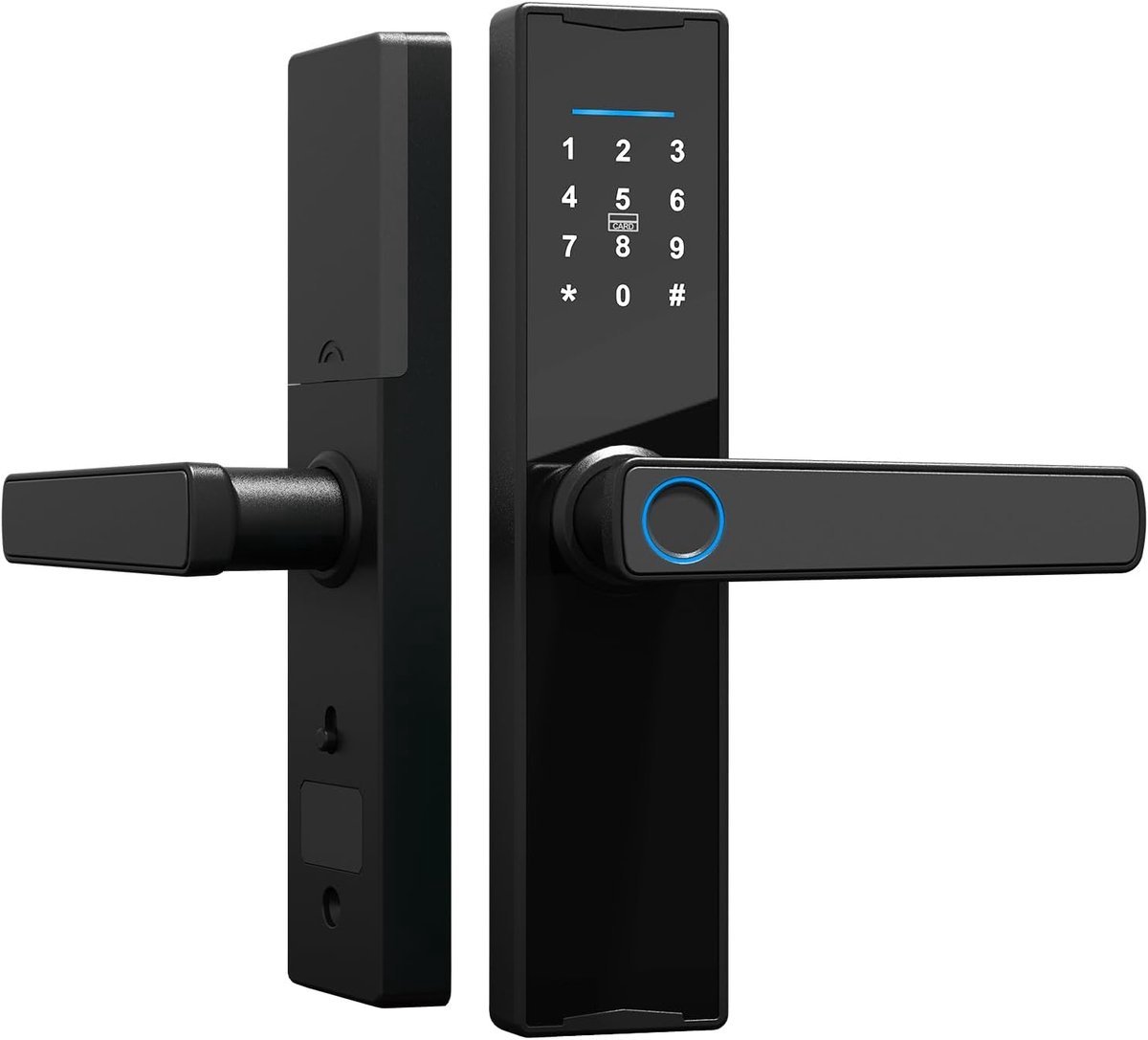 Tuya Smart deurslot - toetsenbordslot met hendel - vingerafdruk - elektronisch grendelslot - slim deurslot - ontgrendeling via vingerafdruk/kaart/sleutel/code