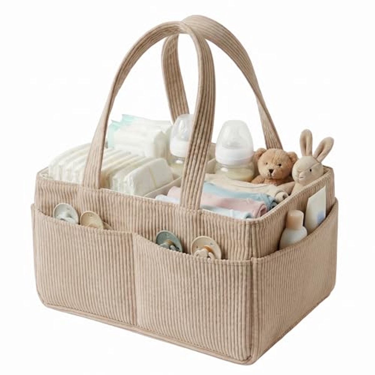 Casalora Luiermand-organizer, luiertafelorganizer, grote opbergmand voor kinderkamer voor het aankleedstation, babycadeau en must-have op de wenslijst, voor pasgeborenen, benodigdheden en kinderkamer decoratie