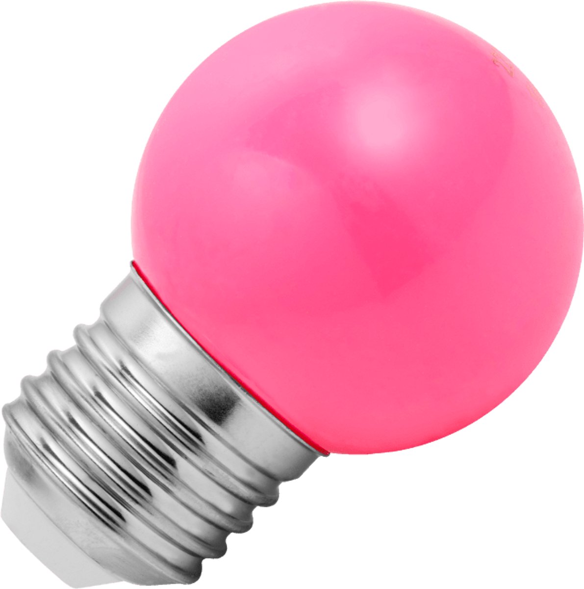 Lighto | LED lamp | Grote fitting E27 | Roze | Kogellamp | 45mm | 1.5W | Dimbaar | Geschikt voor prikkabel