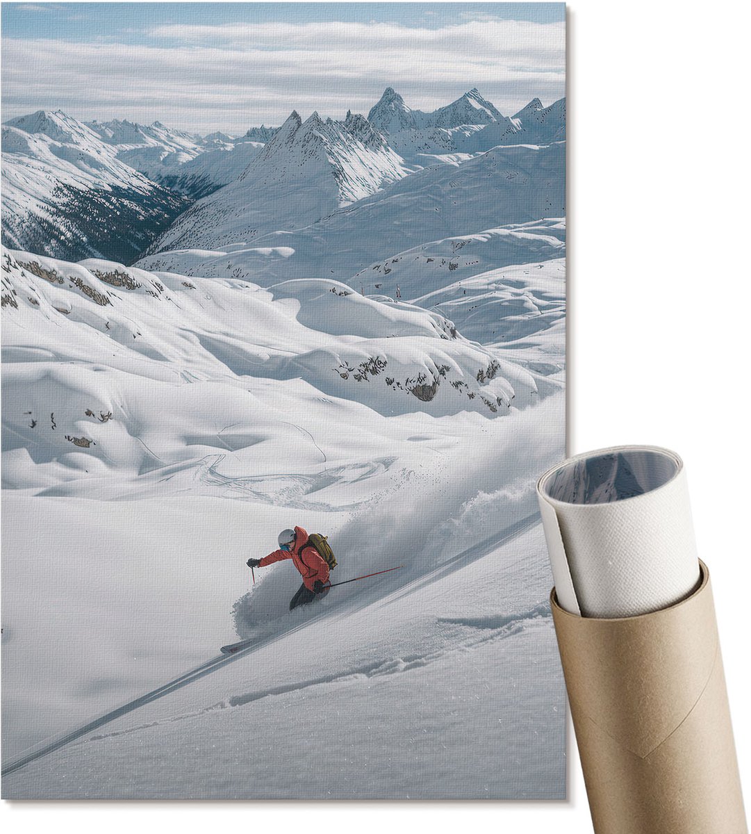 Coloray Polycanvas Poster - Winteravontuur, Fotografie - A4 - Wit Design - Rechthoek - Wandkunst - Woonkamer, Slaapkamer, Kantoor - Modern