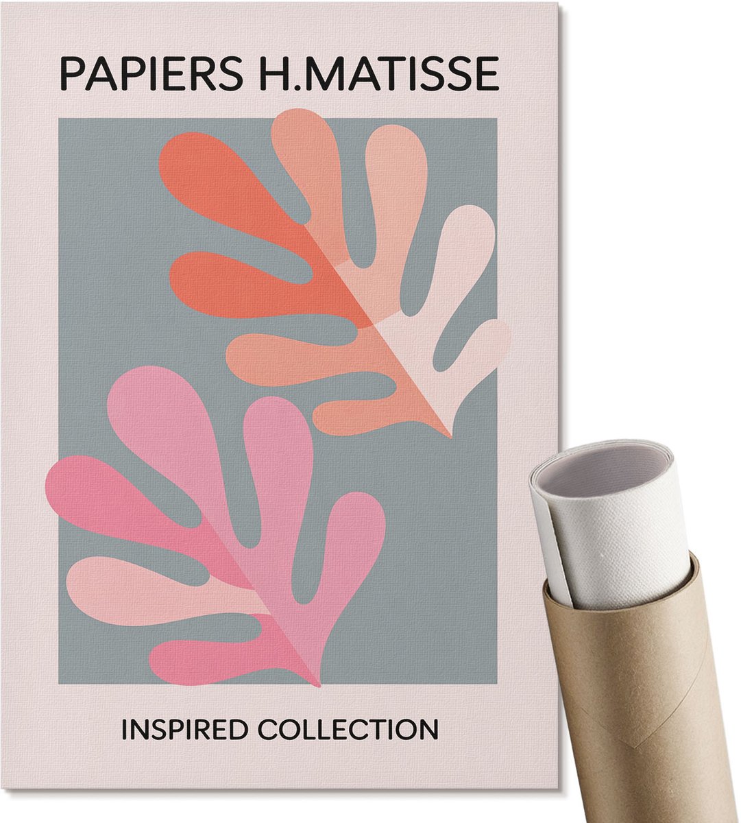 Coloray Polycanvas Wandposter - H. Mattise Inspiratie, Illustratie - A4 - Grijs Wandposter - Rechthoek - Interieurdecoratie - Woonkamer, Slaapkamer, Kantoor - Modern