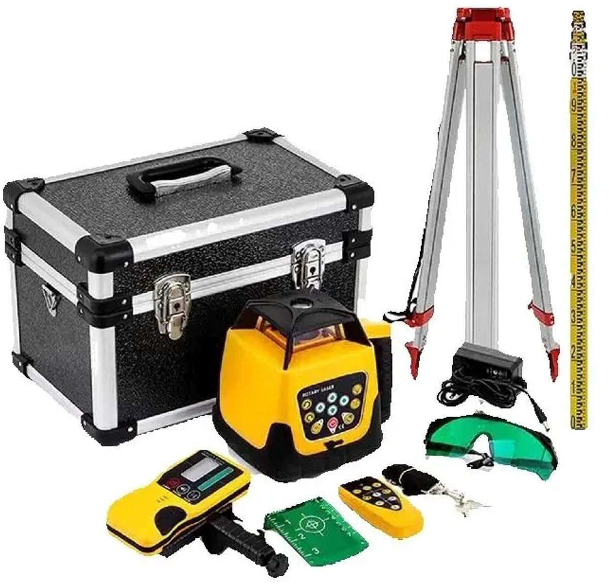 DeltaMerch - Laser Waterpas - Bouwlaser Roterend - 500 M bereik - 360° - Hoge nauwkeurigheid - Incl. statief - Zelfnivellerend