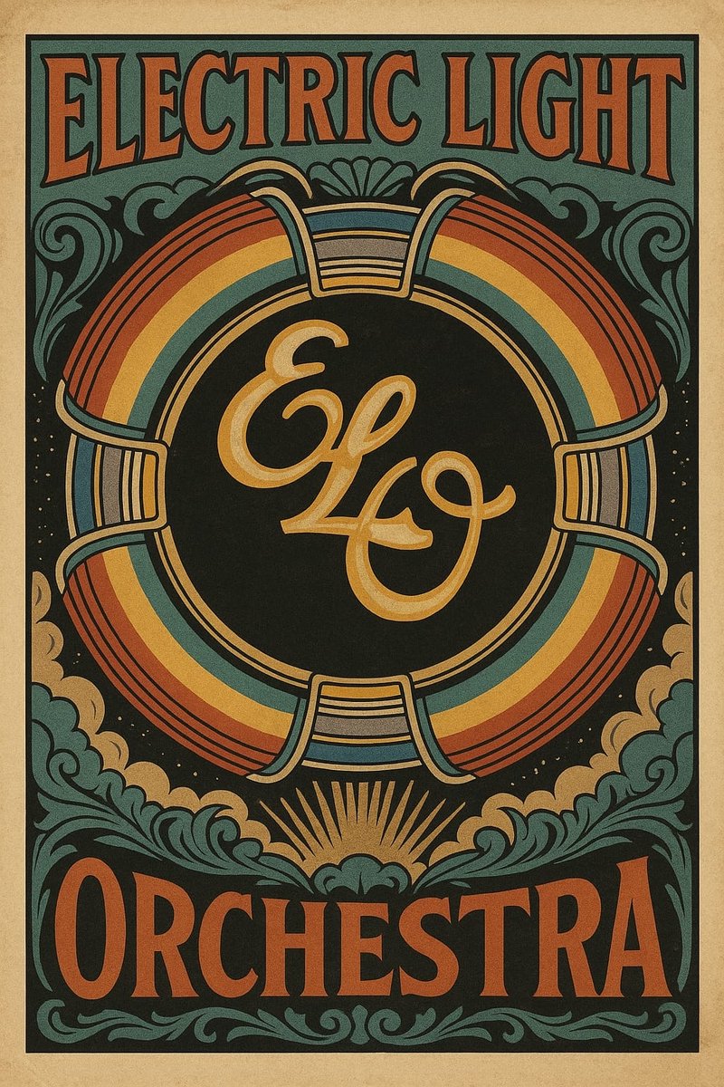 Electric Light Orchestra Poster - Muziek Posters - Vintage - ELO - Rockband - Wanddecoratie Woonkamer - 180 gram papier - 6634WV - Formaat 60 x 90cm