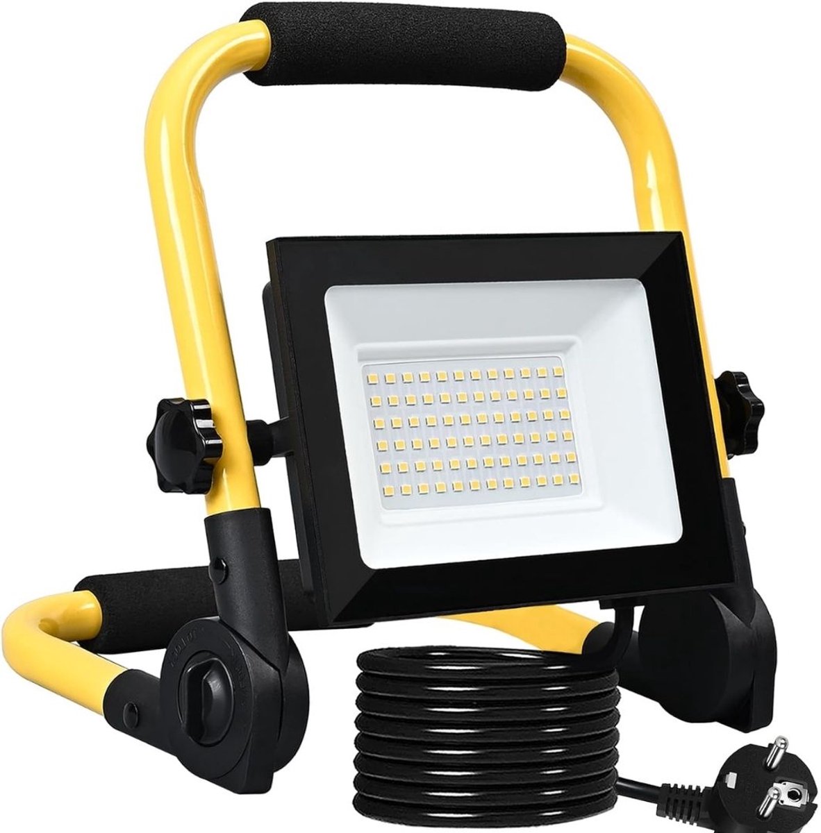 TYR® Bouwlamp - Werklamp oplaadbaar - LED Werklamp - Geel/Zwart - 24cm x 24cm x 8cm