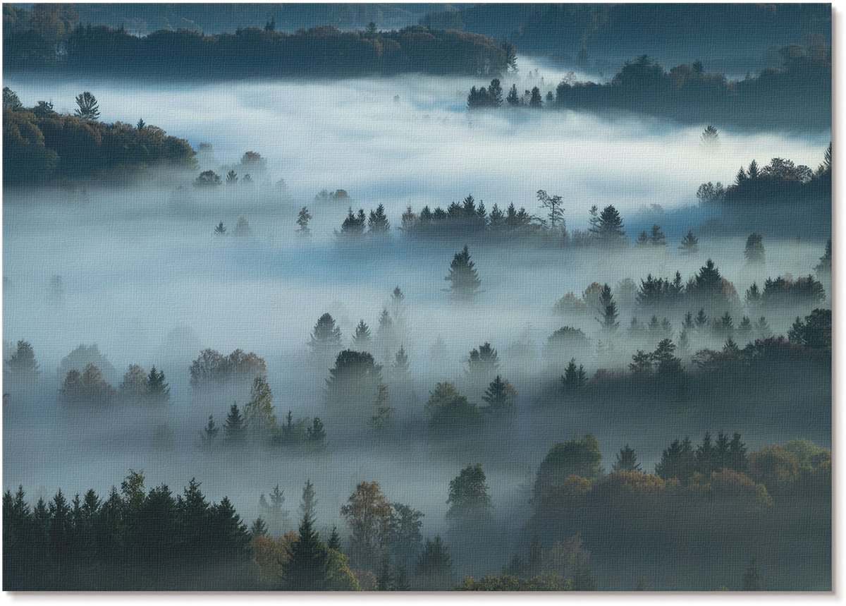 Tulup Polycanvas Wandposter - Herfstlandschap, Fotografie - A1 - Oranje Wandposter - Rechthoek - Canvasposter - Woonkamer - Rustiek