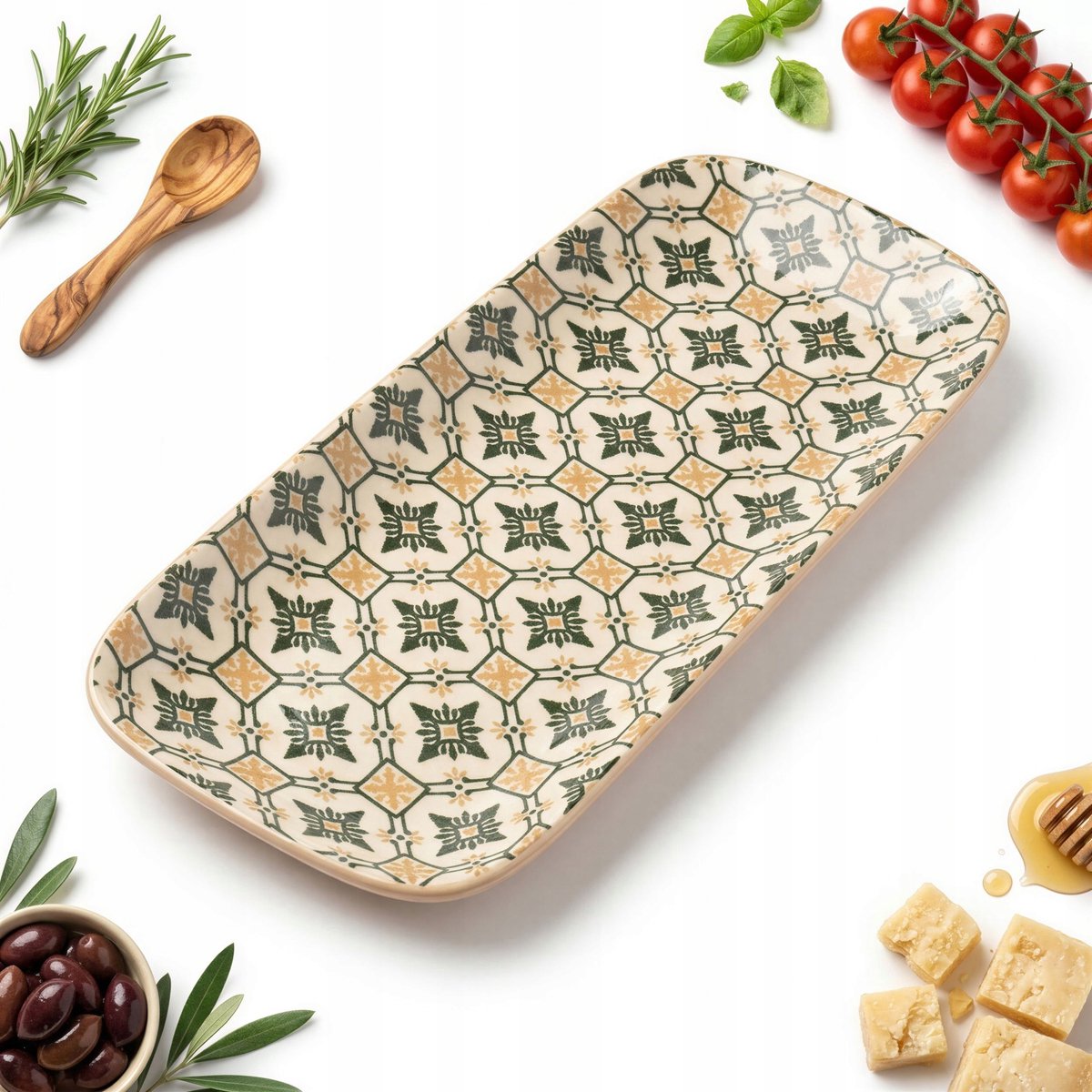 Keramische Serveerschaal 32 cm Mosaique Beige - Oven & Vaatwasserbestendig