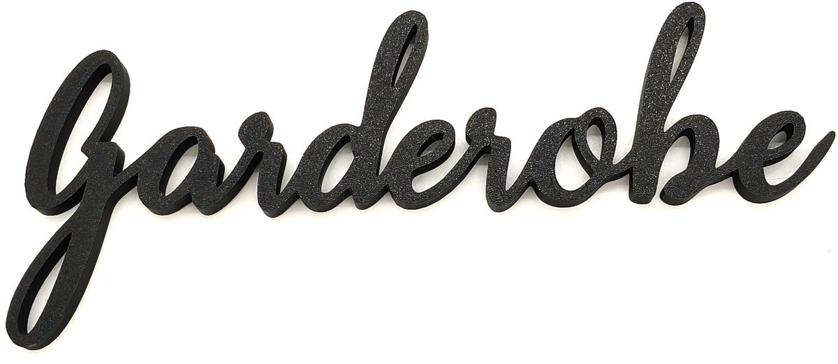 Allygami Wandtekst Garderobe Zwart – Decoratief Letterbord voor Gang, Hal en Kapstok