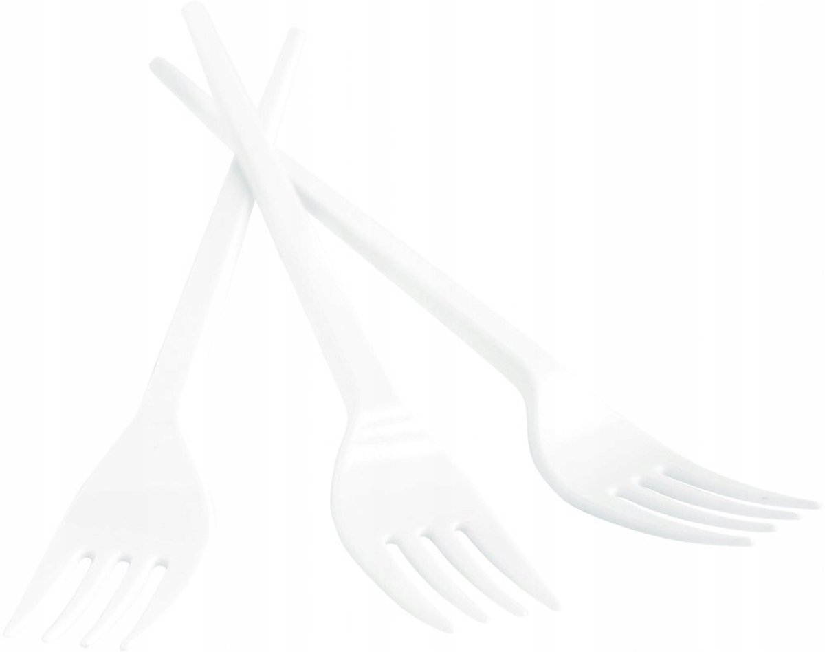 100 Witte Plastic Vorken 17cm - Ideaal voor Feesten en Evenementen