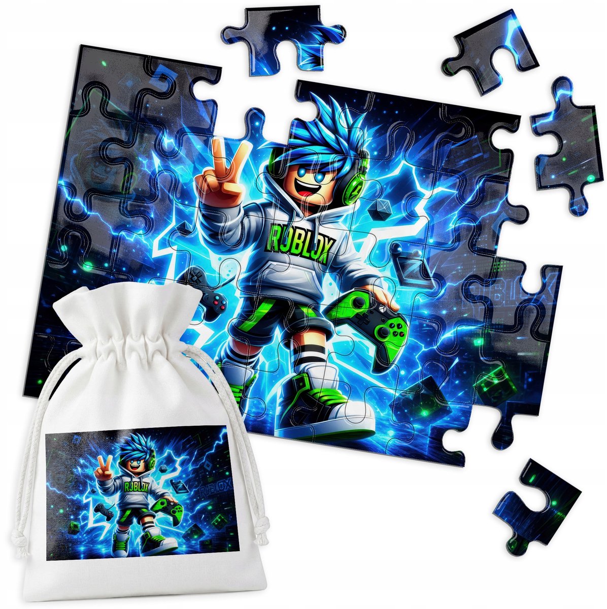Merkloos Puzzel 35 Stukjes - Roblox Gamepad Thema