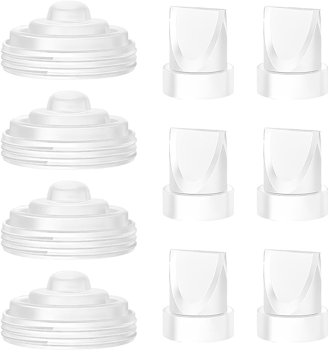 Borstkolf Accessoires - Vervangende Onderdelen - Moedermelk Kolven - Food-Grade Siliconen - 10 Stuks - Transparant