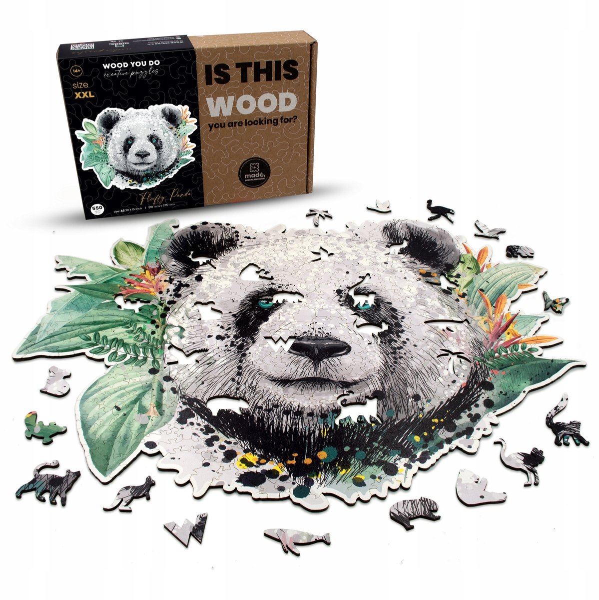 Wood You Do Houten Puzzel Fluffy Panda 550 Stukken XXL