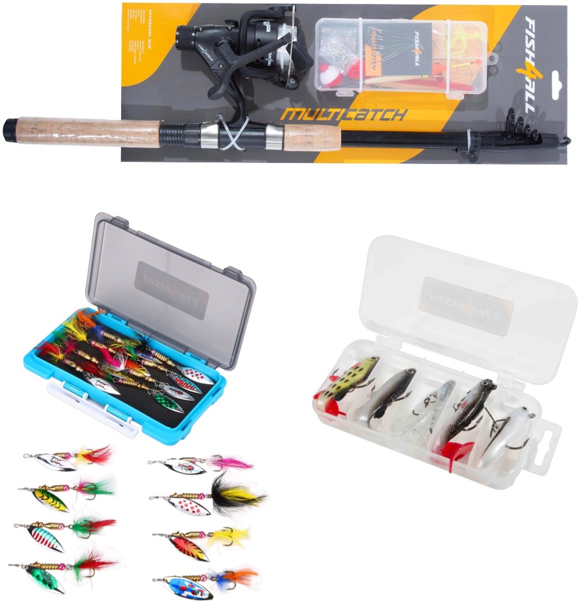 Fish4All Multi-Catch Combo Complete Hengelset 2.40m - Roofvis Set