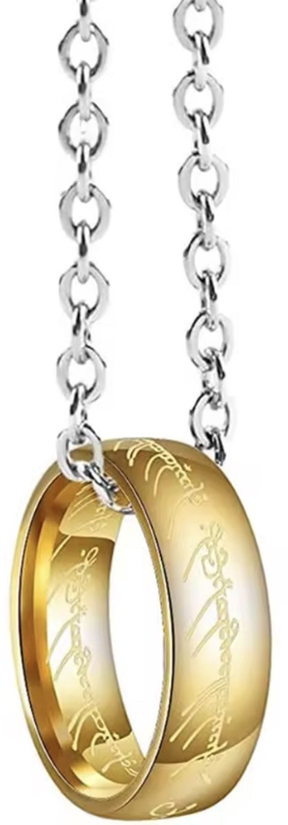 VANDAAG VERZONDEN - Ketting Ring - The Lord of the Rings Ring Ketting – Ring aan Zilverkleurige Ketting – Unisex Fantasy Sieraad