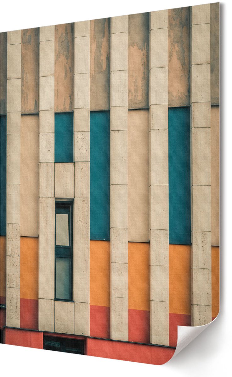 Coloray Polycanvas Poster - Moderne Tunnel, Zwart - A2 - Zwart-wit Motief - Rechthoek - Muurdecoratie - Slaapkamer - Klassiek