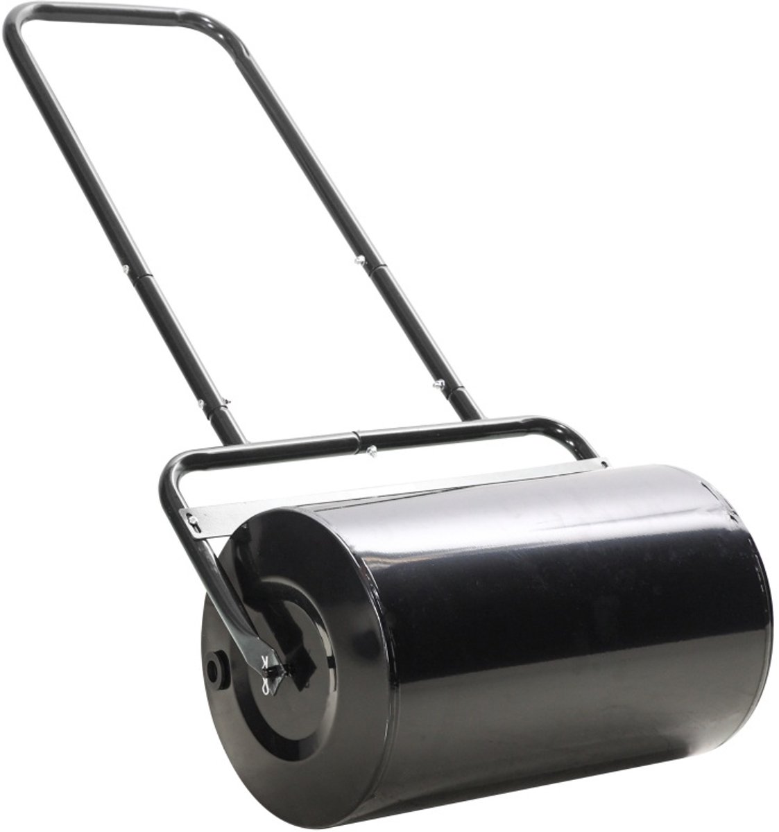 REDOM - Gazonwals - U-vormige handgreep - Duw- en trekfunctie - Vulbaar met 38 L water of 62 kg zand - Stalen rol - Zwart - 58 x 32,5 x 113 cm