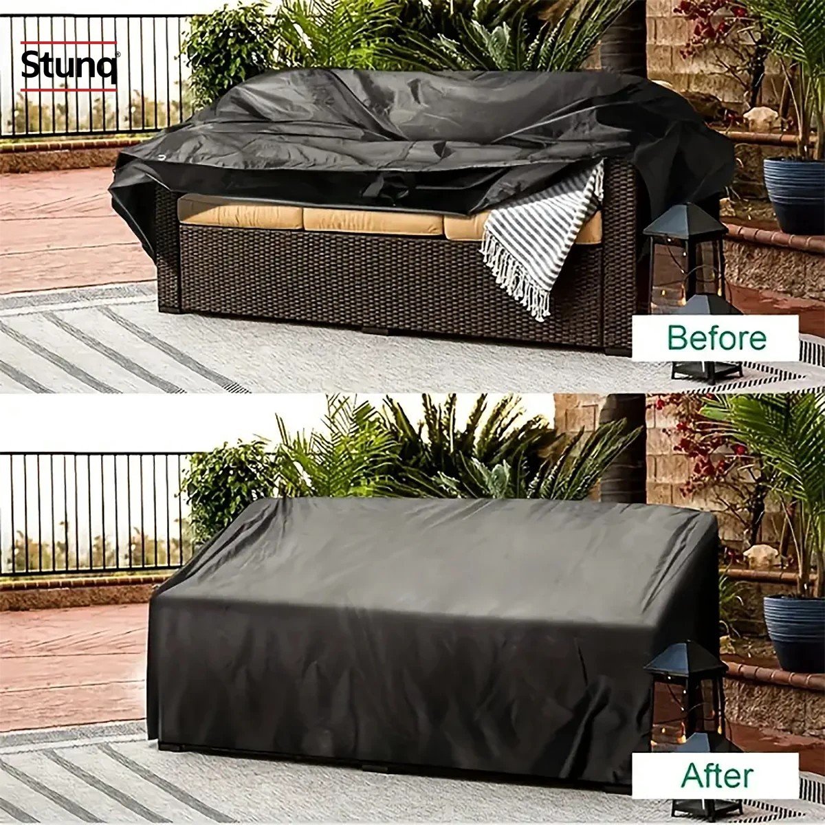 Stunq® Buitenmeelhoes anti-UV waterdicht voor tuintafel en stoelen