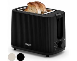 Princess Retro Broodrooster - Wave 142358 - Zwart - Compact - 7 Instelbare standen - Uitneembare Kruimellade - 930 Watt