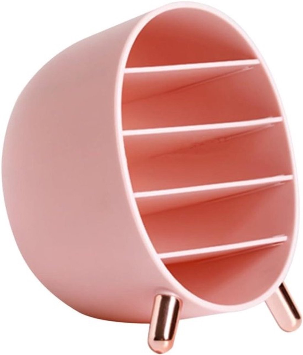 Make-up Opberger - Cosmetica Houder - Bureau Organisatie - Compact Ontwerp - 14x14 cm - Roze