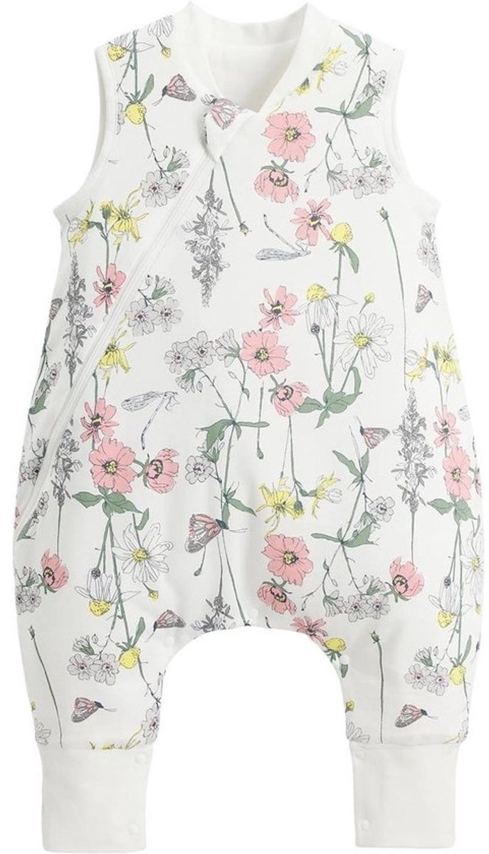 Slaapzak met voeten - Trappelzak baby - Veilig slapen - 100% katoen - 6-12 maanden - Bloemenprint