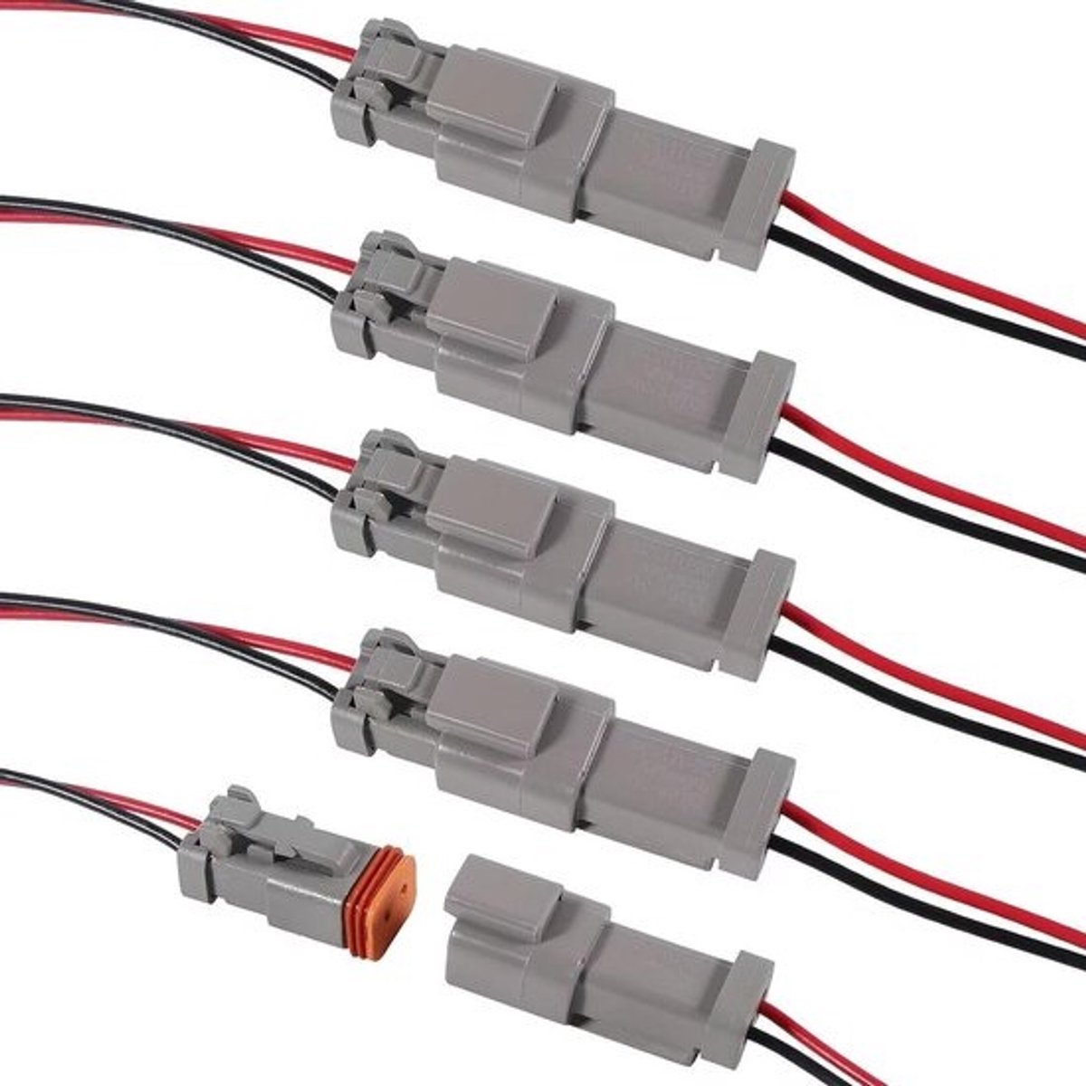Waterdichte 2-Pins Connectoren - 2 Draad Connectoren - Elektrische Verbindingen Maken - IP67 Waterdicht - 16 AWG 15cm Draad - Zwart