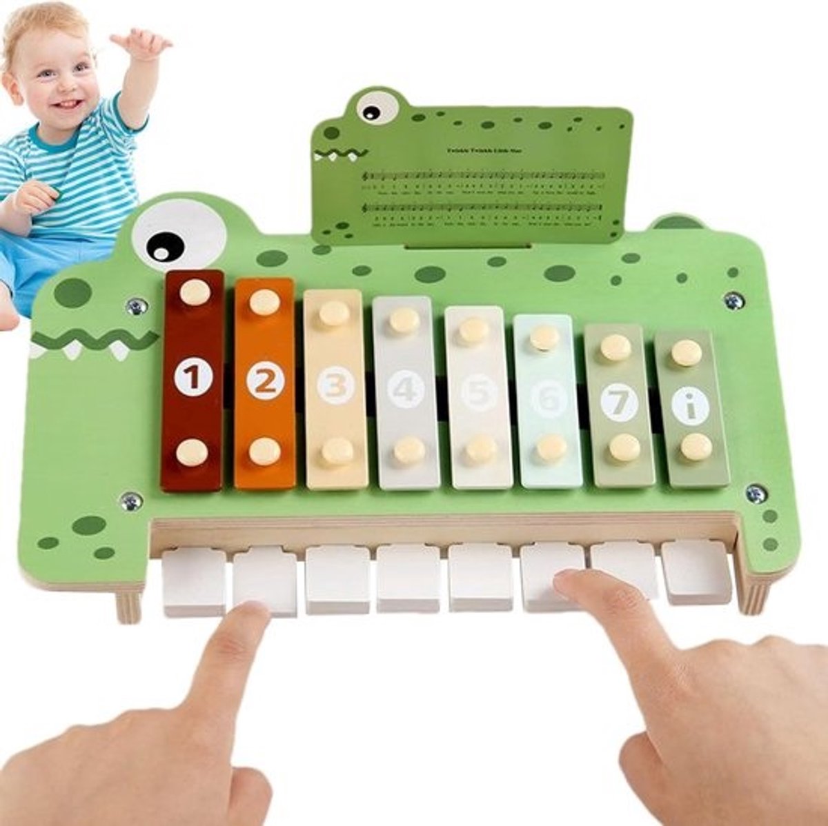 Houten Speelgoed Piano - Xylofoon Instrument - Muzikaal Leren - Kindvriendelijke Afwerking - 298 x 18 x 72 cm