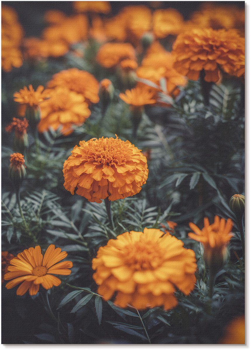Tulup Polycanvas Wandposter - Nachtpanorama, Schilderen - A3 - Blauw Wanddecoratie - Rechthoek - Interieurdecoratie - Woonkamer, Slaapkamer, Kantoor - Expressief