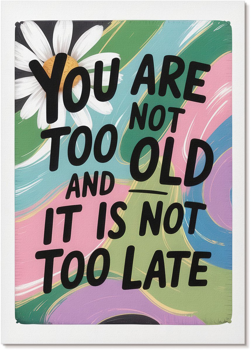 Tulup Polycanvas Wandposter - Dagelijkse Motivatie, Typografie - A4 - Groen Design - Rechthoek - Interieurdecoratie - Woonkamer, Slaapkamer, Kantoor - Expressief