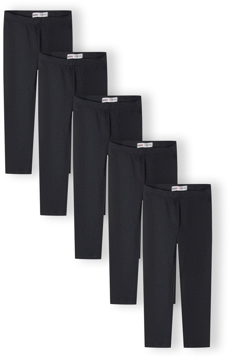 Minoti legging meisjes 5-pack katoen - zwart