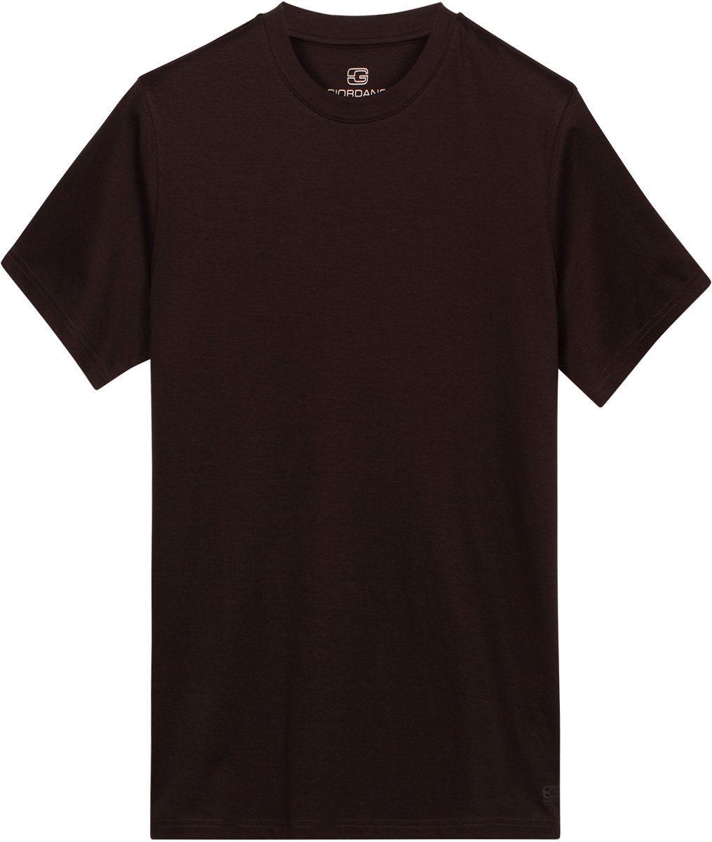 Giordano – Luca - Heren – Liquid Cotton – Korte mouw - T-shirt - Donkerbruin – 625078-80