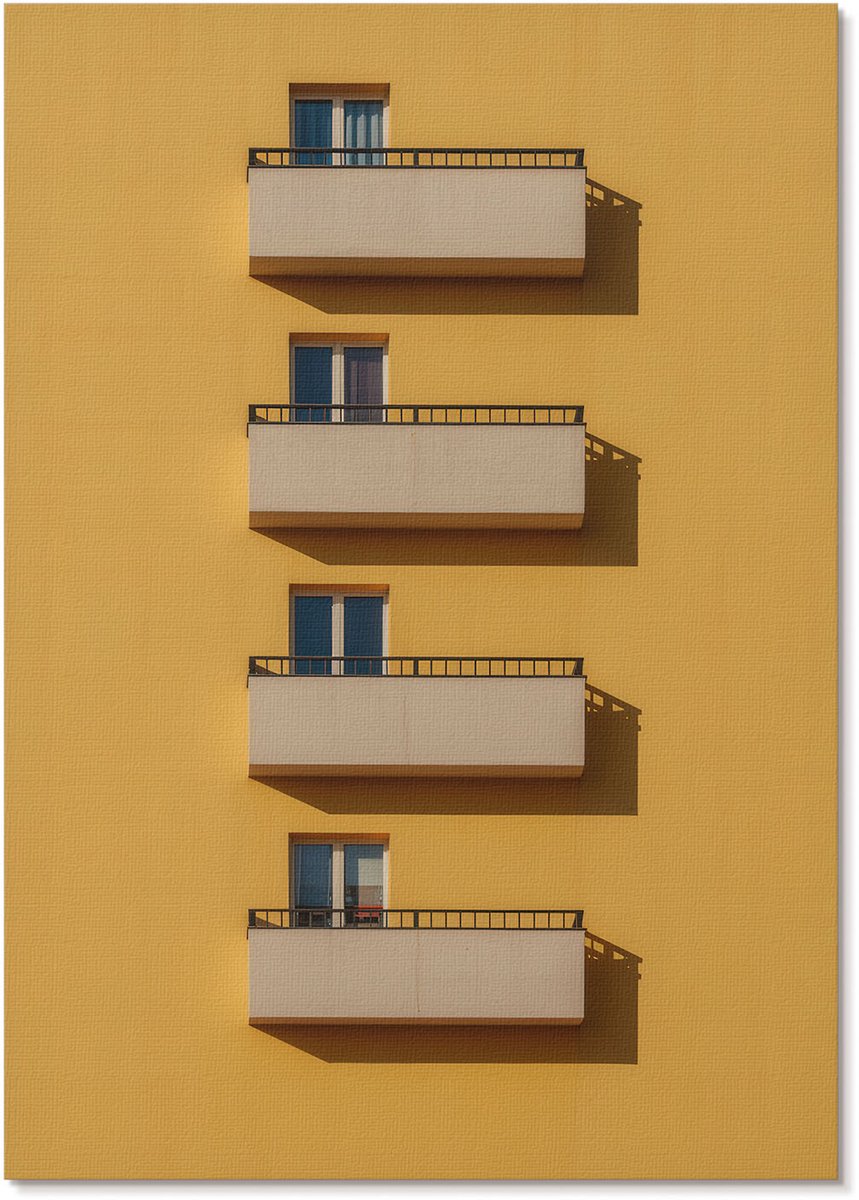 Tulup Polycanvas Wandposter - Gele Architectuur, Fotografie - A4 - Geel Wandposter - Rechthoek - Interieurdecoratie - Woonkamer, Slaapkamer, Kantoor - Modern