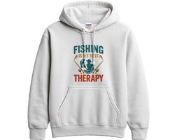 Visser Hoodie – FISHING IS MY BEST THERAPY – Hengelsport Outfit – Unisex Hoodie voor Dames & Heren – Origineel Cadeau