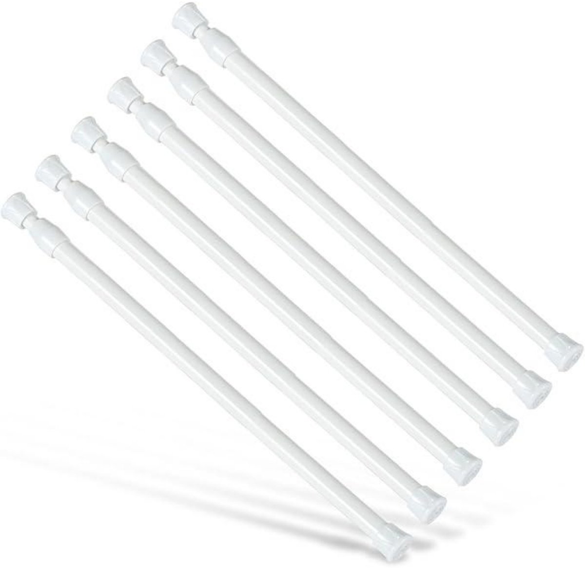 SSTRWGOOD 6 Stuks Kledingstangen - Telescopische Spannstangen - Verstelbaar 40-70cm - Veersysteem voor Vrij Uitschuifbare Gordijnen - Geschikt voor Kast, Keuken en Garderobe - Kunststof - Zelfklevend Zonder Boren
