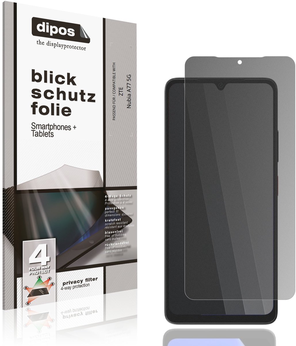 dipos – Matte Privacy Screenprotector geschikt voor ZTE Nubia A77 5G | Anti-Spy Beschermfolie