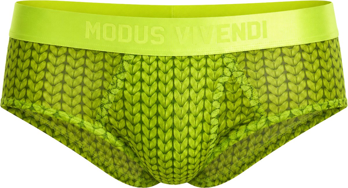 MODUS VIVENDI Illusion Classic Brief Green - MAAT L - Heren Ondergoed - Slip voor Man - Mannen Brief