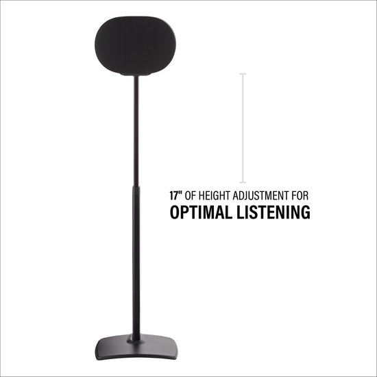 Sanus WSSE3A1-B2 adjustable speaker stand - verstelbaar in hoogte - luidsprekerstandaard - optimale luisterhoogte - kabelbeheer - geschikt voor Sonos ERA 300 - Zwart van Sanus — afbeelding 3
