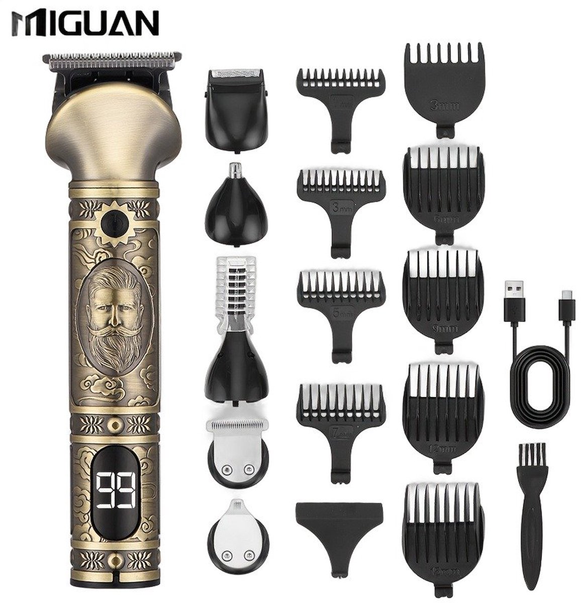 Currero Foil Shaver - Scheerapparaat Mannen - Hoofd Scheerapparaat - Head Shaver - Tondeuse met Trimmer - Lichaam en Baard - Oplaadbaar