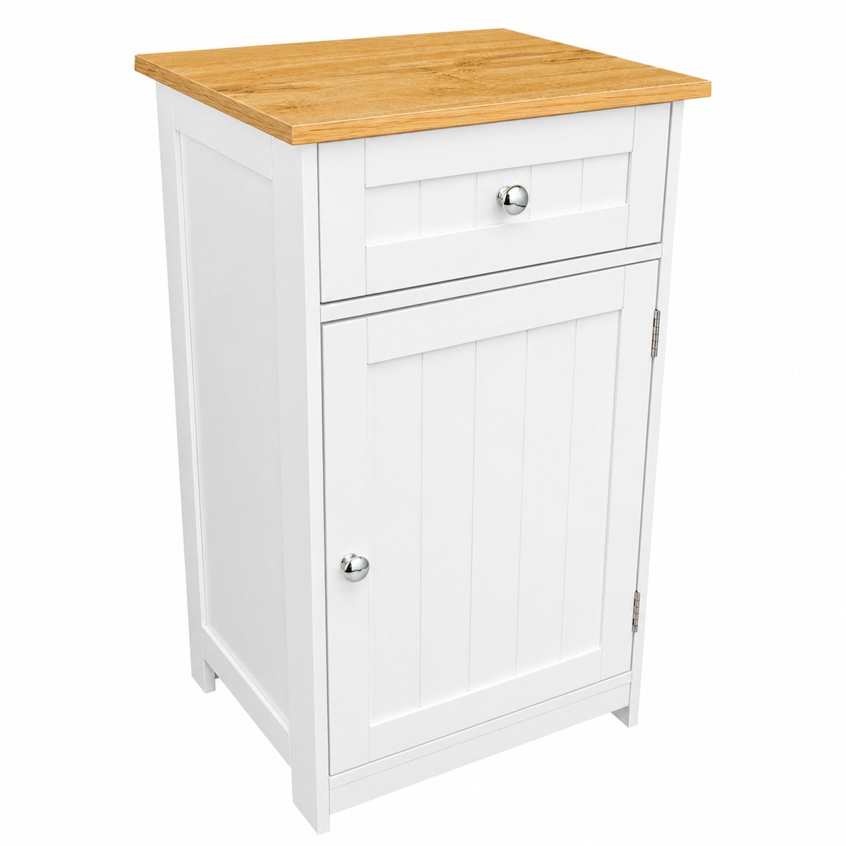 Badkamerkast - wit/eikenkleur - 42 x 34 x 76 cm - met lade